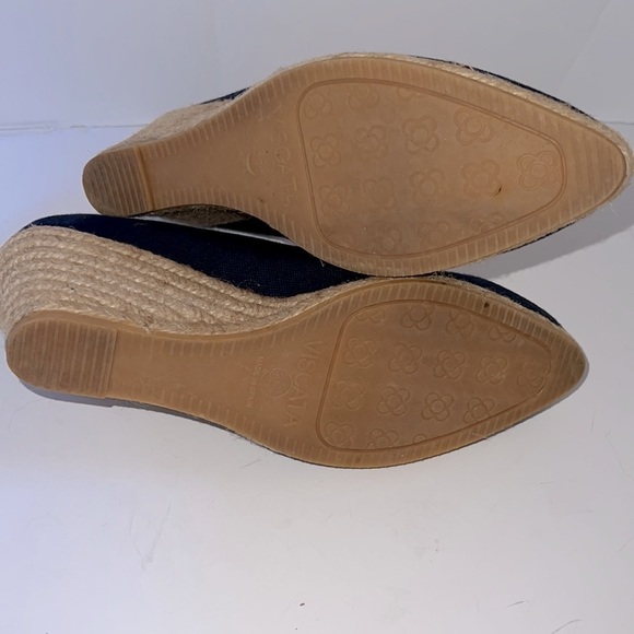 VISCATA Women's Navy Espadrille Wedges - Picture 8 of 10